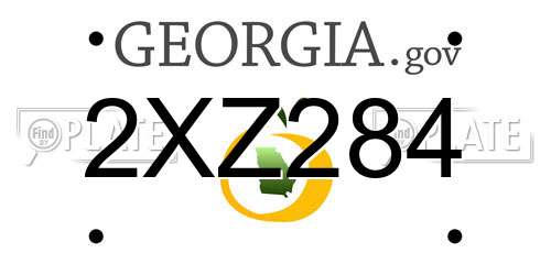 2XZ284 Georgia License Plate