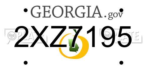 2XZ7195 Georgia License Plate