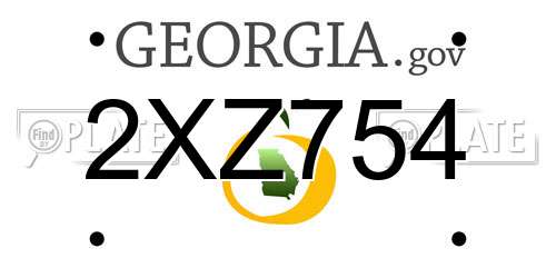 2XZ754 Georgia License Plate