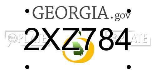 2XZ784 Georgia License Plate