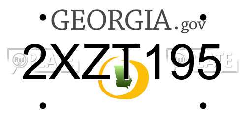 2XZT195 Georgia License Plate