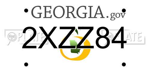 2XZZ84 Georgia License Plate