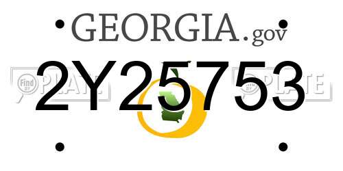 2Y25753 Georgia License Plate