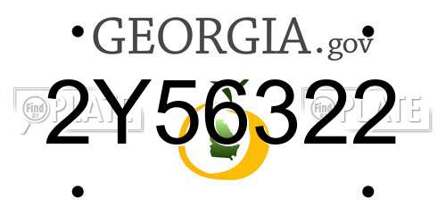 2Y56322 Georgia License Plate