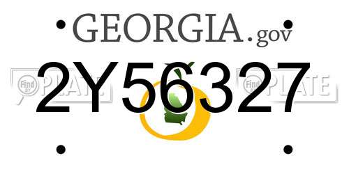 2Y56327 Georgia License Plate