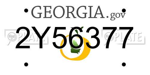 2Y56377 Georgia License Plate