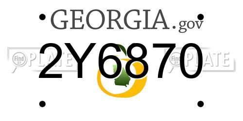 2Y6870 Georgia License Plate