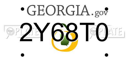2Y68T0 Georgia License Plate
