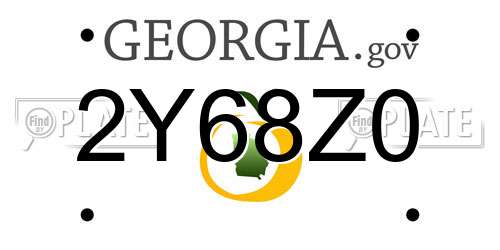 2Y68Z0 Georgia License Plate