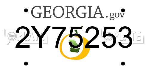 2Y75253 Georgia License Plate