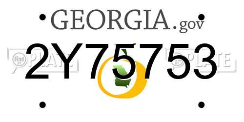 2Y75753 Georgia License Plate