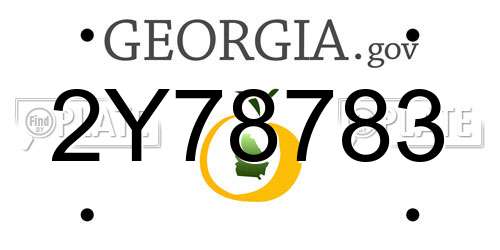 2Y78783 Georgia License Plate