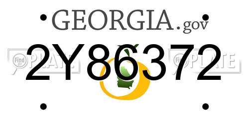 2Y86372 Georgia License Plate