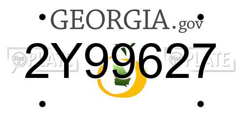 2Y99627 Georgia License Plate