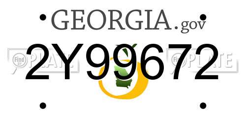2Y99672 Georgia License Plate