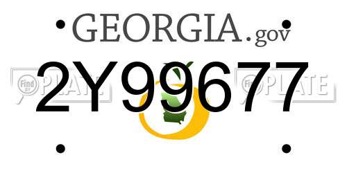 2Y99677 Georgia License Plate