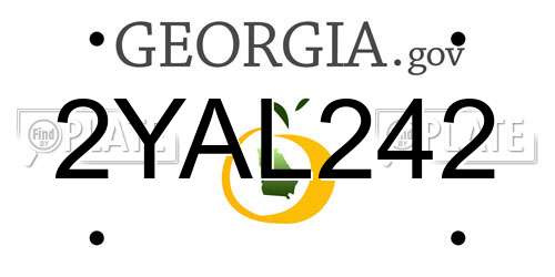 2YAL242 Georgia License Plate