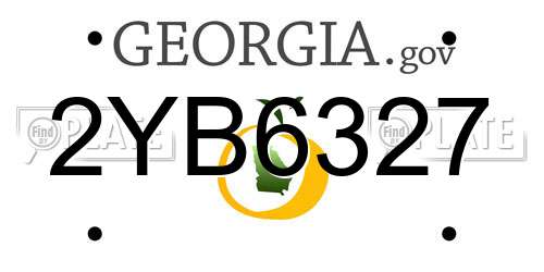 2YB6327 Georgia License Plate