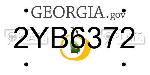 2YB6372 Georgia License Plate