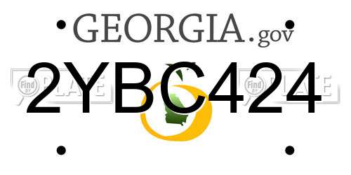 2YBC424 Georgia License Plate