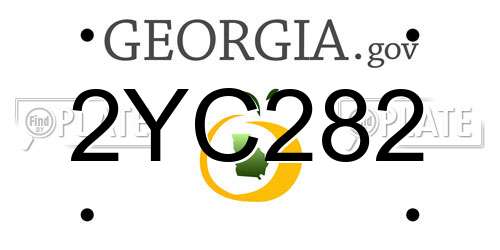 2YC282 Georgia License Plate