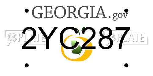 2YC287 Georgia License Plate