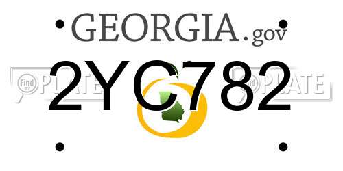 2YC782 Georgia License Plate