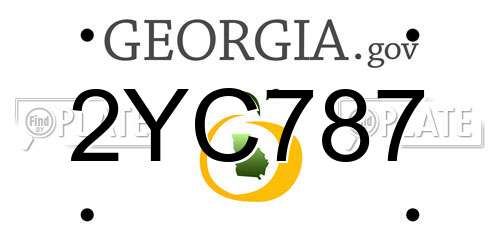 2YC787 Georgia License Plate