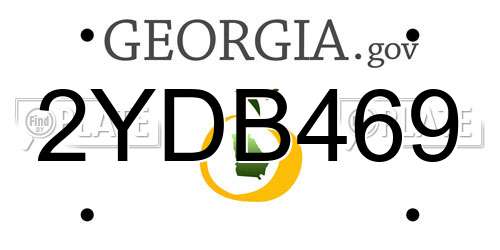 2YDB469 Georgia License Plate