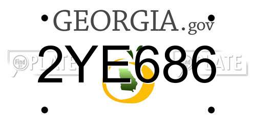 2YE686 Georgia License Plate