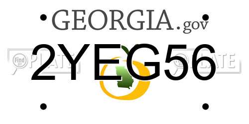 2YEG56 Georgia License Plate