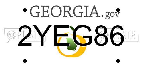 2YEG86 Georgia License Plate