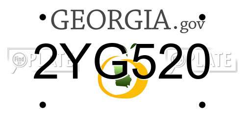 2YG520 Georgia License Plate