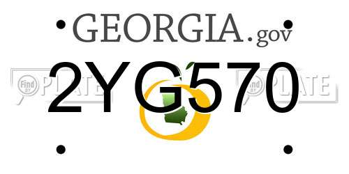 2YG570 Georgia License Plate