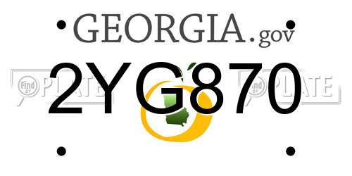 2YG870 Georgia License Plate
