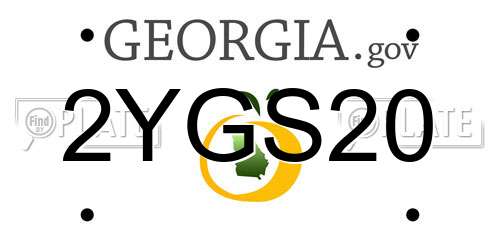 2YGS20 Georgia License Plate