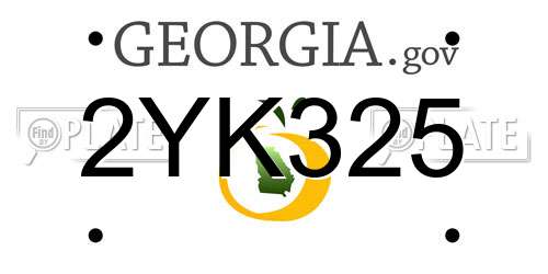 2YK325 Georgia License Plate