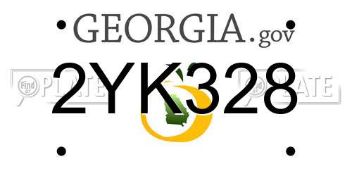 2YK328 Georgia License Plate