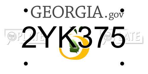 2YK375 Georgia License Plate