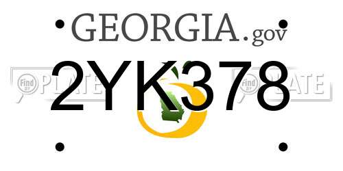 2YK378 Georgia License Plate