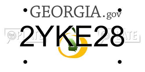 2YKE28 Georgia License Plate