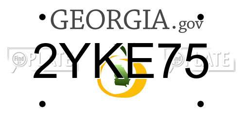 2YKE75 Georgia License Plate