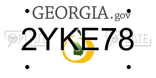 2YKE78 Georgia License Plate