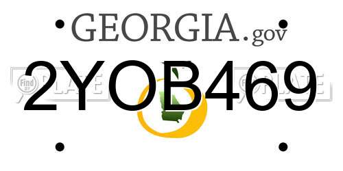2YOB469 Georgia License Plate