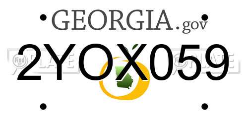 2YOX059 Georgia License Plate