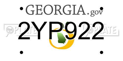 2YP922 Georgia License Plate