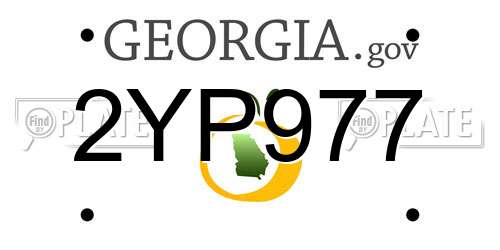 2YP977 Georgia License Plate