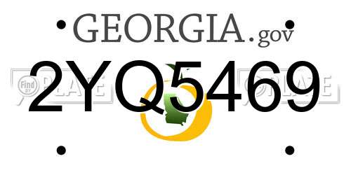 2YQ5469 Georgia License Plate