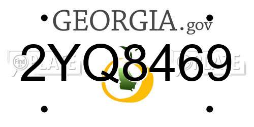 2YQ8469 Georgia License Plate