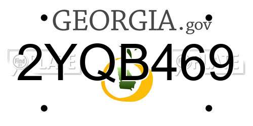 2YQB469 Georgia License Plate